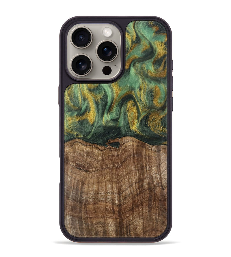 iPhone 16 Pro Max Wood Phone Case - Nicole (Green, 741799)