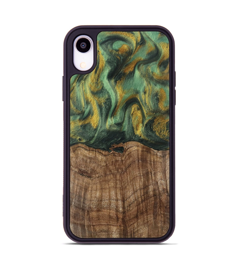 iPhone Xr Wood Phone Case - Nicole (Green, 741799)