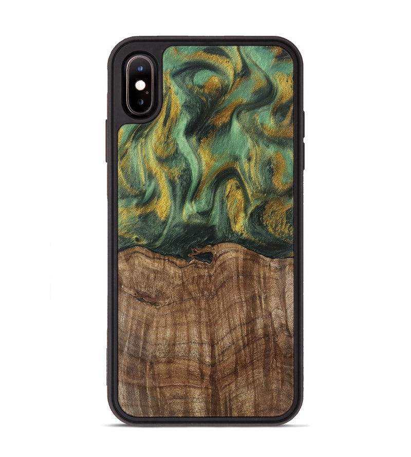 iPhone Xs Max Wood Phone Case - Nicole (Green, 741799)