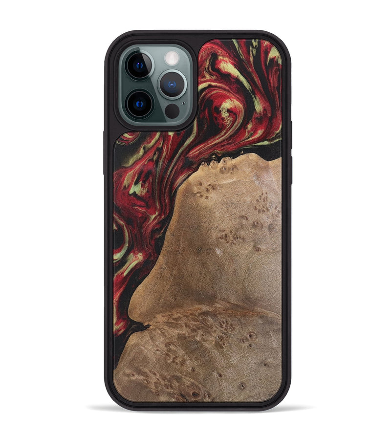 iPhone 12 Pro Max Wood Phone Case - Denzel (Red, 741801)