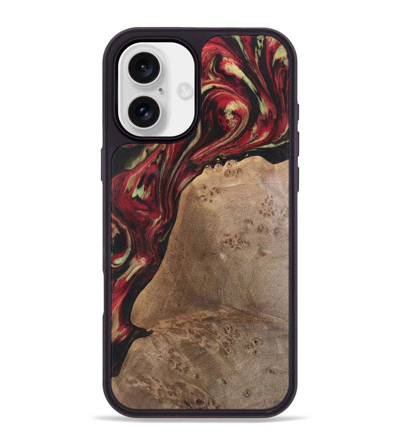 iPhone 16 Plus Wood Phone Case - Denzel (Red, 741801)