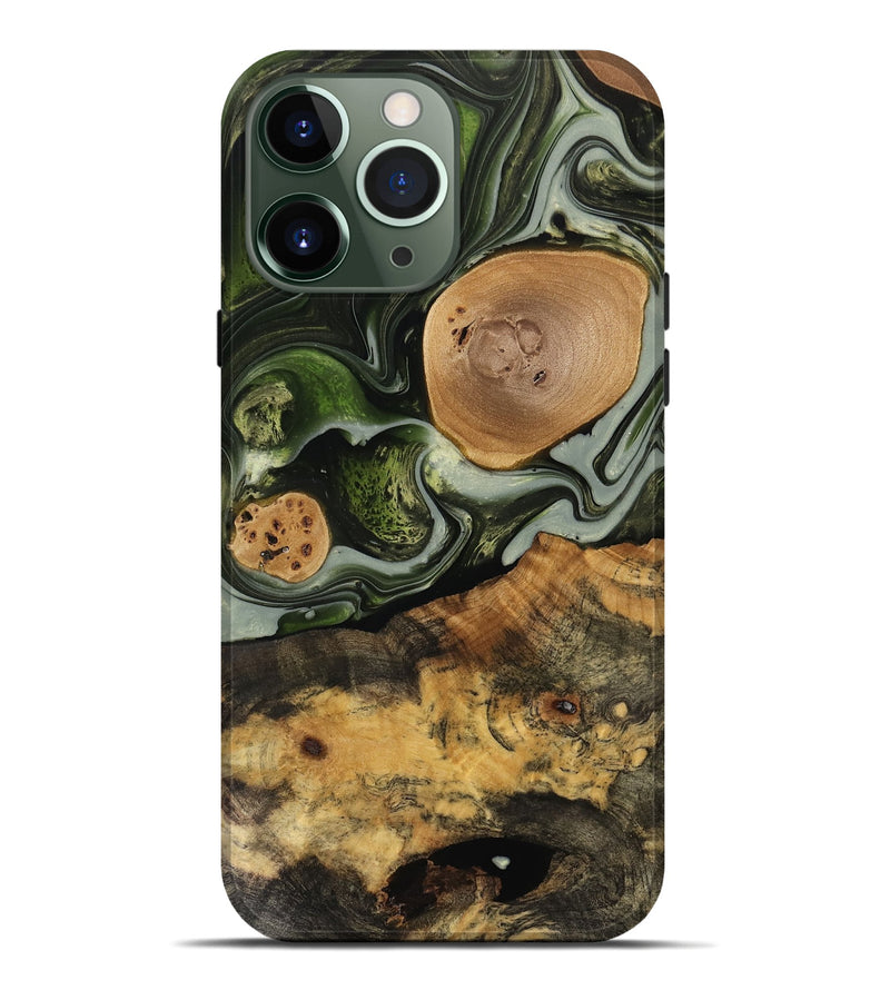 iPhone 13 Pro Max Wood Live Edge Phone Case - Elba (Green, 741810)