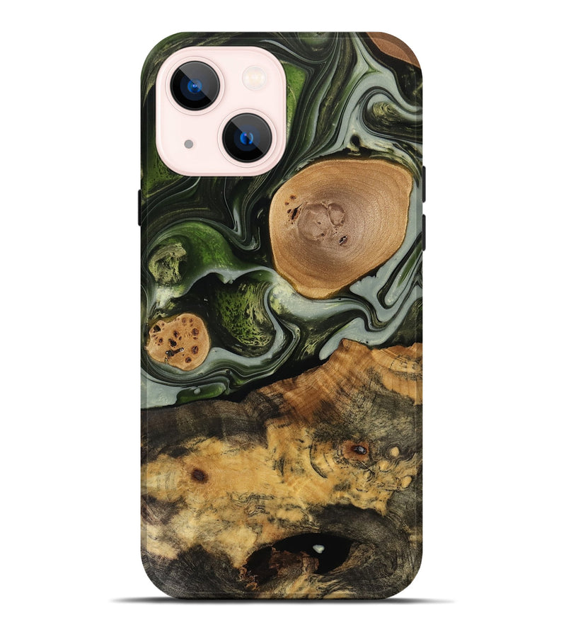 iPhone 14 Plus Wood Live Edge Phone Case - Elba (Green, 741810)