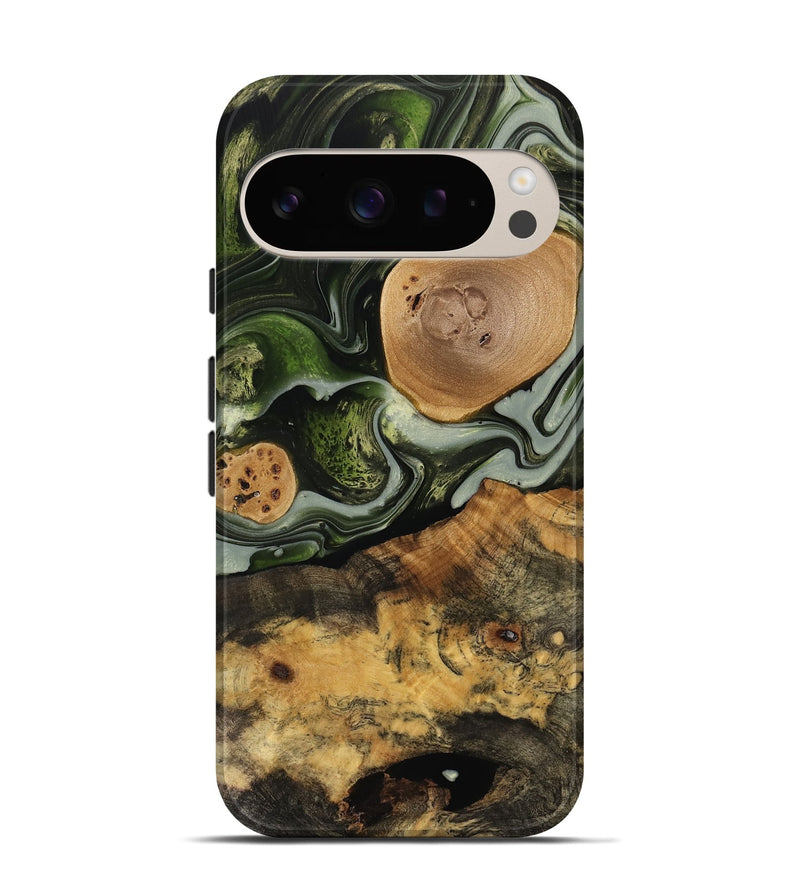 Pixel 9 Pro Wood Live Edge Phone Case - Elba (Green, 741810)