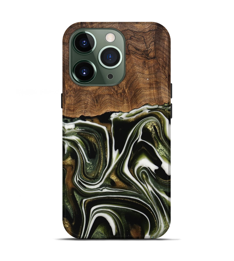 iPhone 13 Pro Wood Live Edge Phone Case - Jorie (Green, 741811)