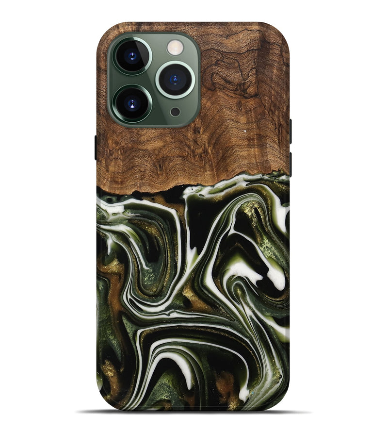 iPhone 13 Pro Max Wood Live Edge Phone Case - Jorie (Green, 741811)