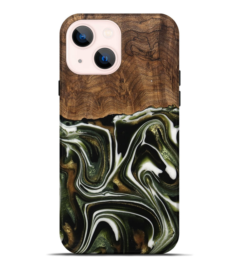 iPhone 14 Plus Wood Live Edge Phone Case - Jorie (Green, 741811)