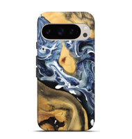 Pixel 9 Pro Wood Live Edge Phone Case - Horatio (Blue, 741812)