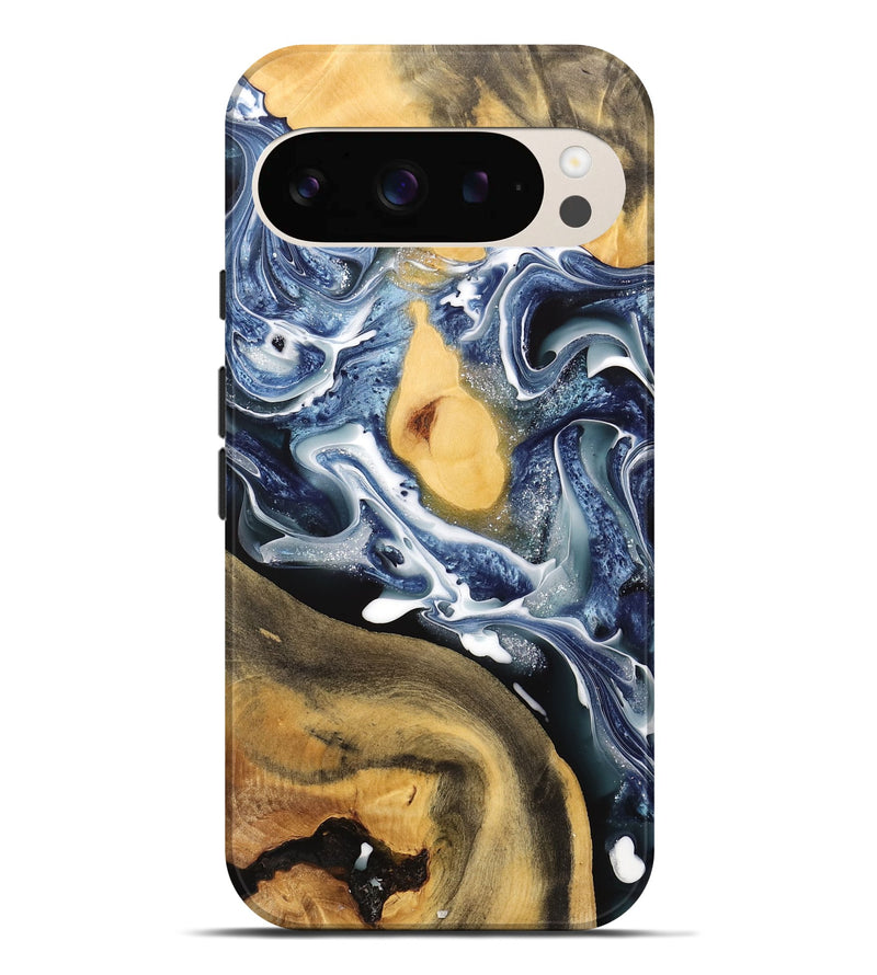 Pixel 9 Pro XL Wood Live Edge Phone Case - Horatio (Blue, 741812)