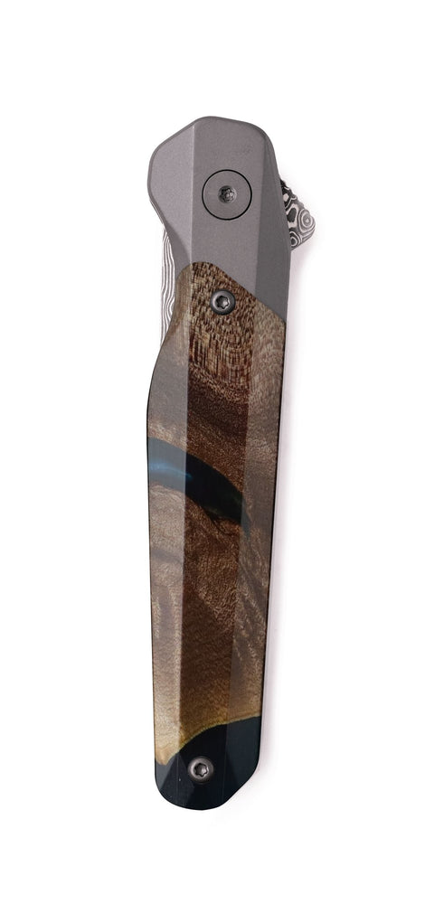 Live Edge Wood Pocket Knife - Lela (Green, 741867)