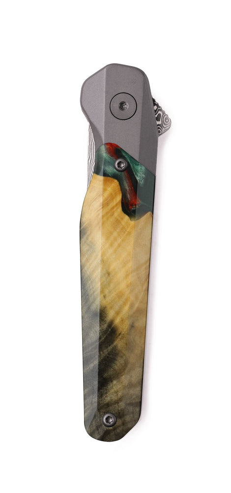 Live Edge Wood Pocket Knife - Heath (Green, 741880)