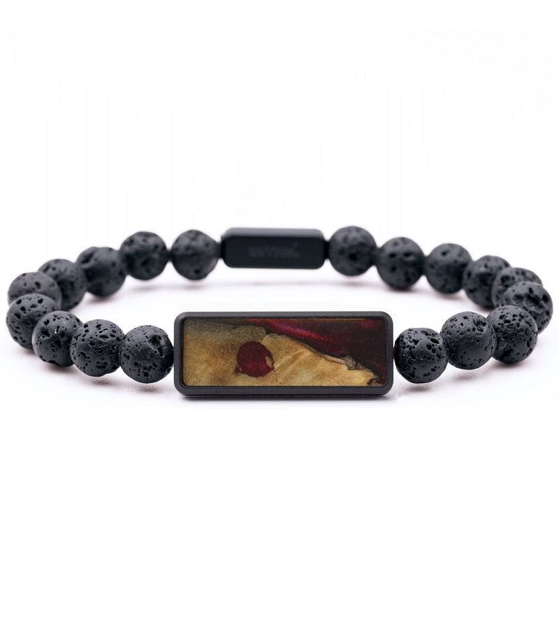 Lava Bead Wood Bracelet - Chloe (Red, 741912)