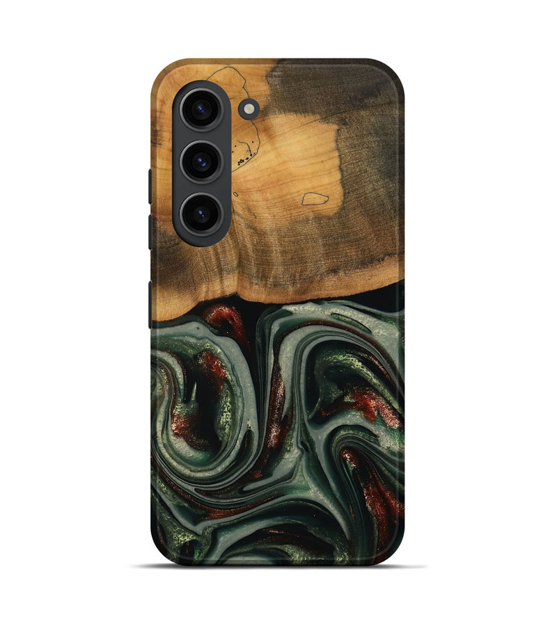 Galaxy S23 Wood Live Edge Phone Case - Maximus (Green, 741926)