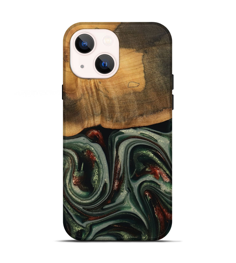 iPhone 13 Wood Live Edge Phone Case - Maximus (Green, 741926)