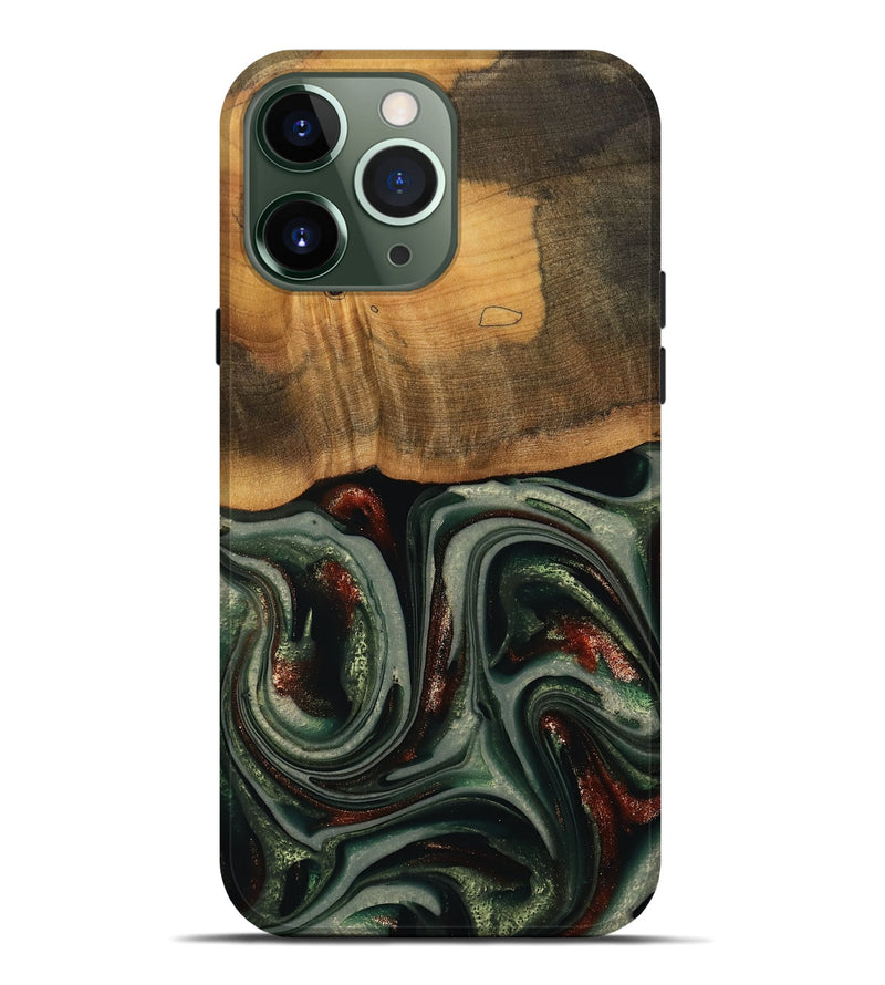 iPhone 13 Pro Max Wood Live Edge Phone Case - Maximus (Green, 741926)