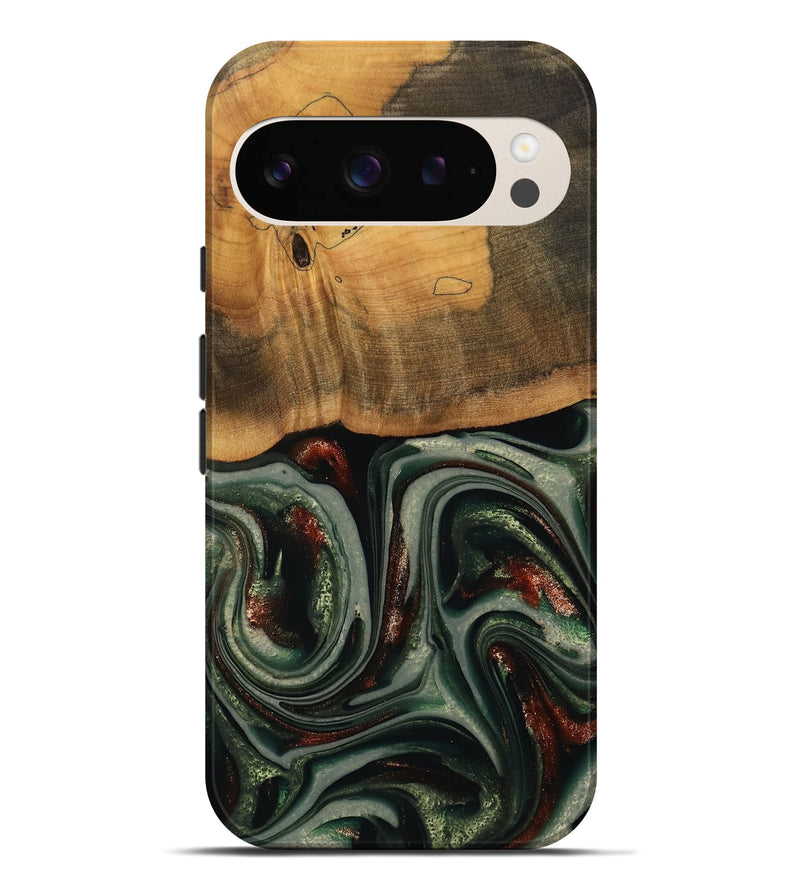 Pixel 9 Pro XL Wood Live Edge Phone Case - Maximus (Green, 741926)