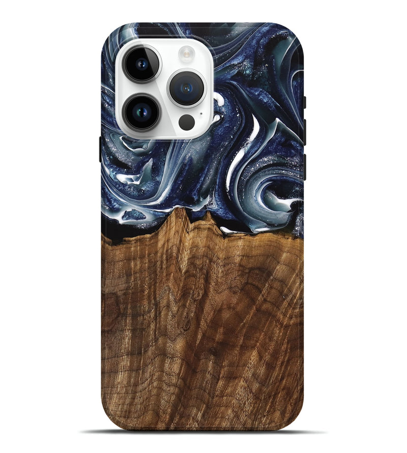 iPhone 15 Pro Max Wood Live Edge Phone Case - Court (Blue, 741927)