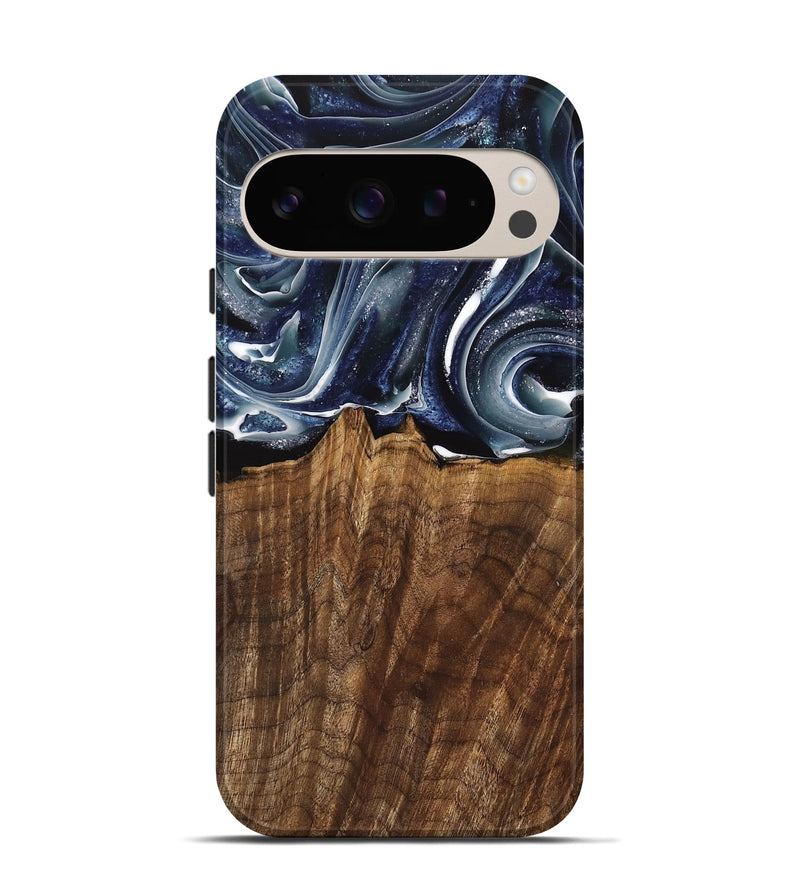 Pixel 9 Pro Wood Live Edge Phone Case - Court (Blue, 741927)