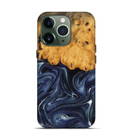 iPhone 13 Pro Wood Live Edge Phone Case - Habeeb (Blue, 741929)