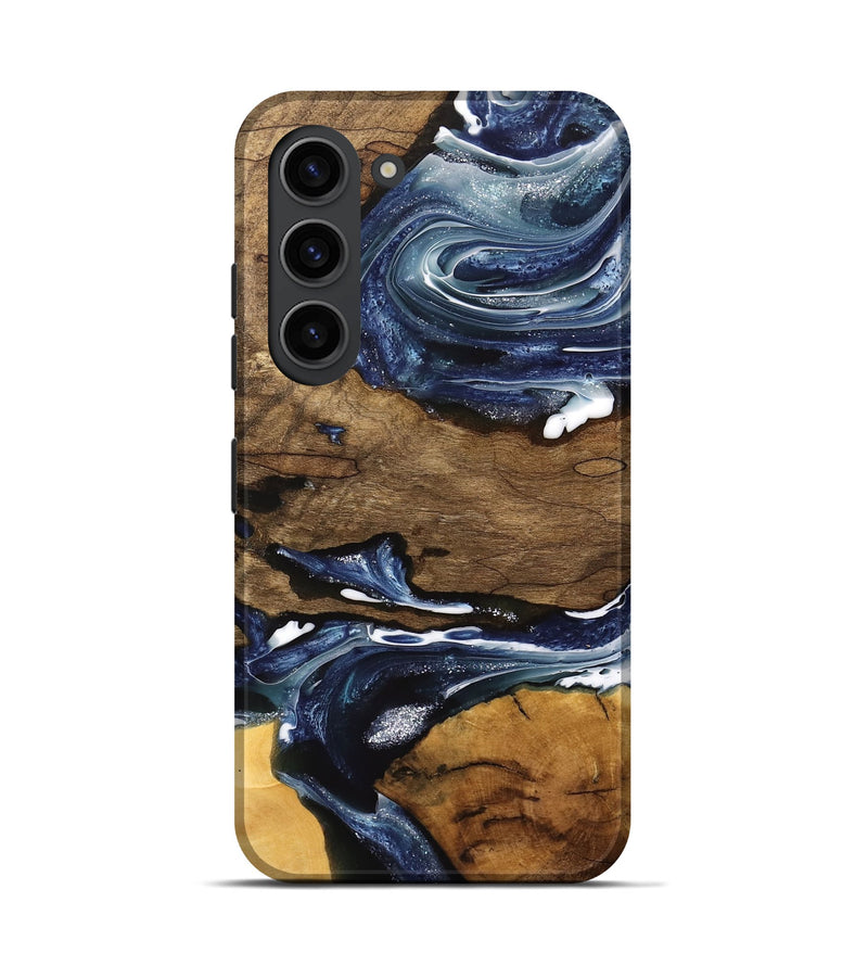 Galaxy S23 Wood Live Edge Phone Case - Ednah (Blue, 741930)