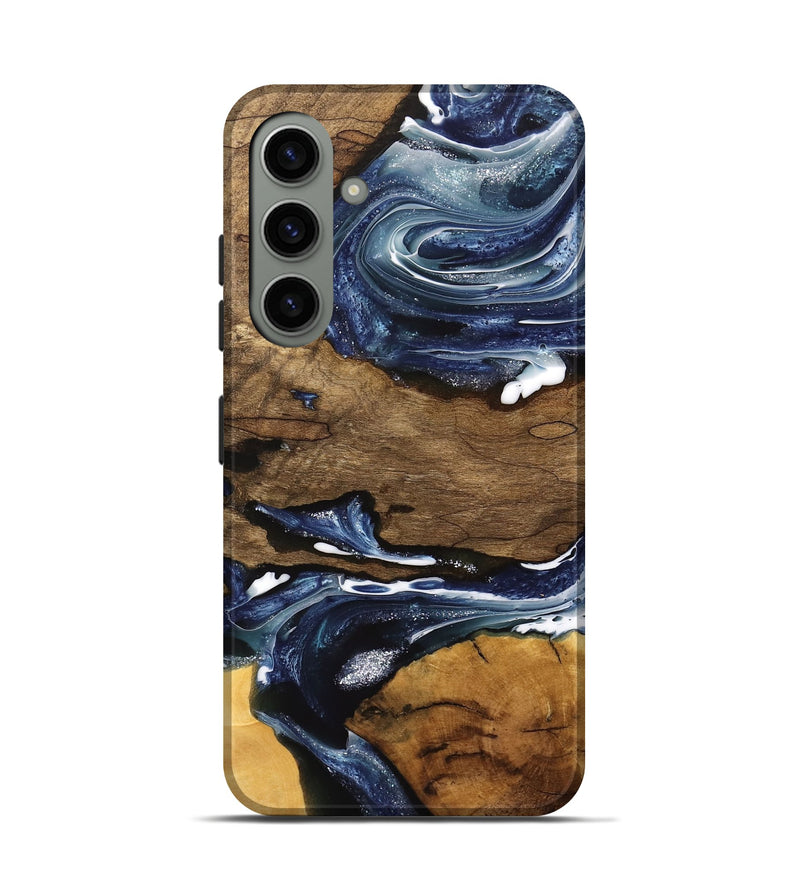 Galaxy S24 Wood Live Edge Phone Case - Ednah (Blue, 741930)