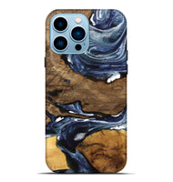 iPhone 14 Pro Max Wood Live Edge Phone Case - Ednah (Blue, 741930)