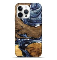 iPhone 15 Pro Max Wood Live Edge Phone Case - Ednah (Blue, 741930)