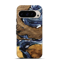 Pixel 9 Pro Wood Live Edge Phone Case - Ednah (Blue, 741930)