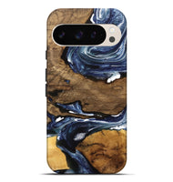 Pixel 9 Pro XL Wood Live Edge Phone Case - Ednah (Blue, 741930)