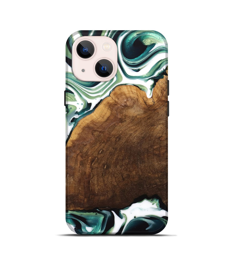 iPhone 13 mini Wood Live Edge Phone Case - Almus (Green, 741931)