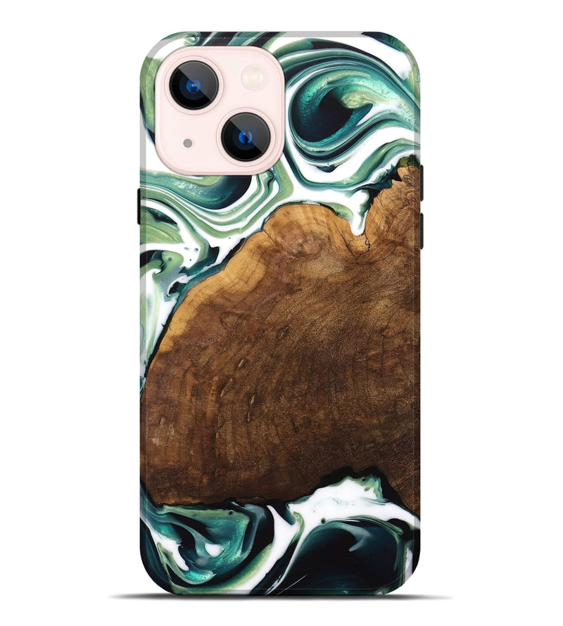 iPhone 14 Plus Wood Live Edge Phone Case - Almus (Green, 741931)