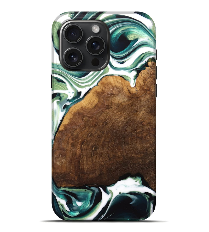 iPhone 16 Pro Max Wood Live Edge Phone Case - Almus (Green, 741931)