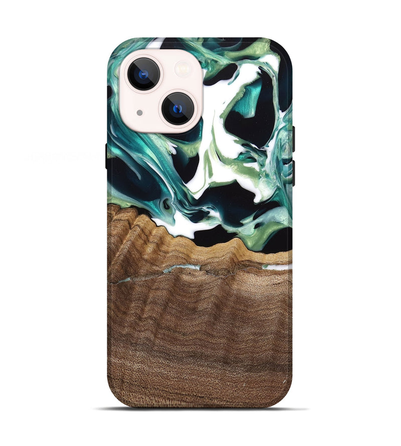 iPhone 13 Wood Live Edge Phone Case - Lyman (Green, 741933)