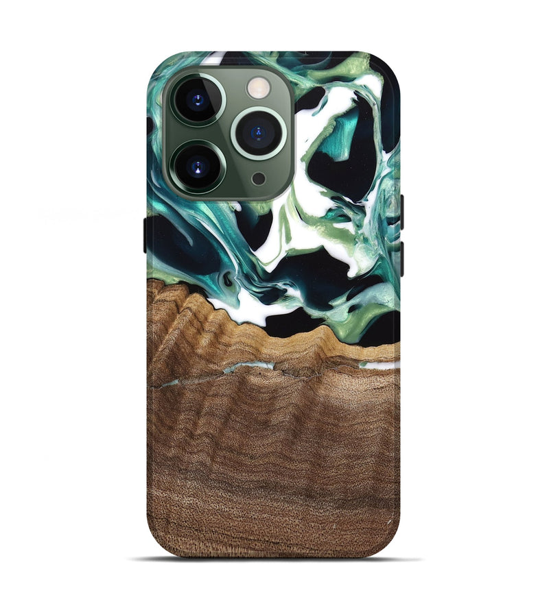 iPhone 13 Pro Wood Live Edge Phone Case - Lyman (Green, 741933)