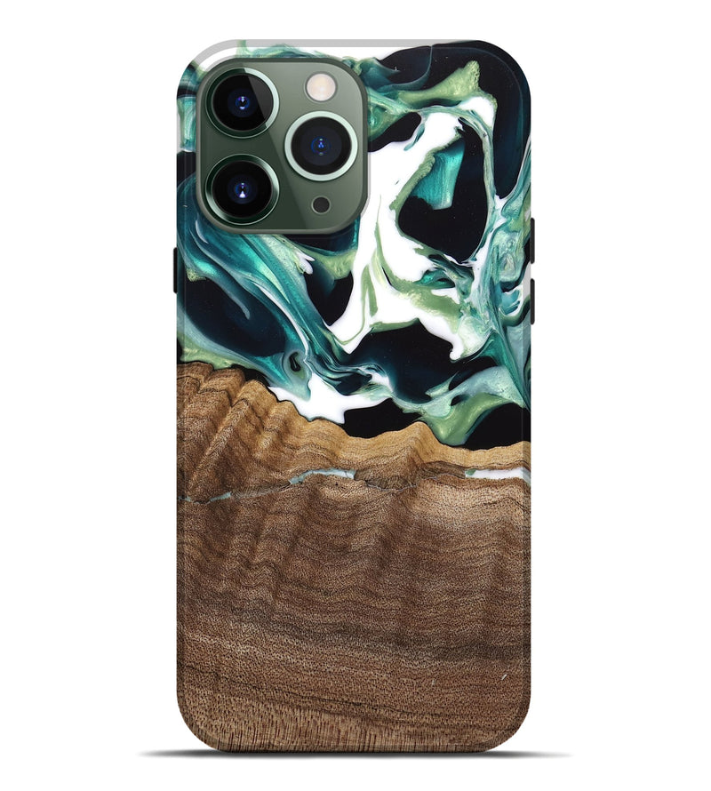 iPhone 13 Pro Max Wood Live Edge Phone Case - Lyman (Green, 741933)