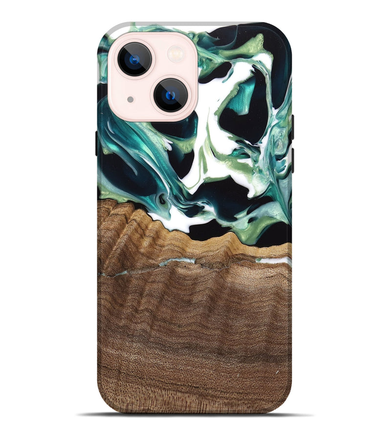 iPhone 14 Plus Wood Live Edge Phone Case - Lyman (Green, 741933)