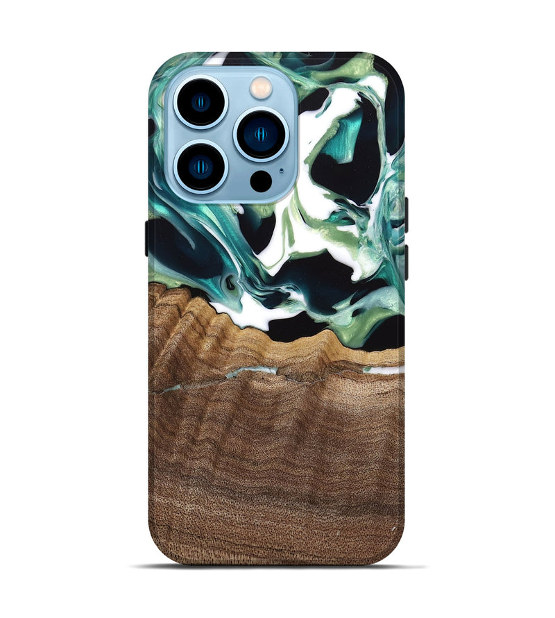 iPhone 14 Pro Wood Live Edge Phone Case - Lyman (Green, 741933)