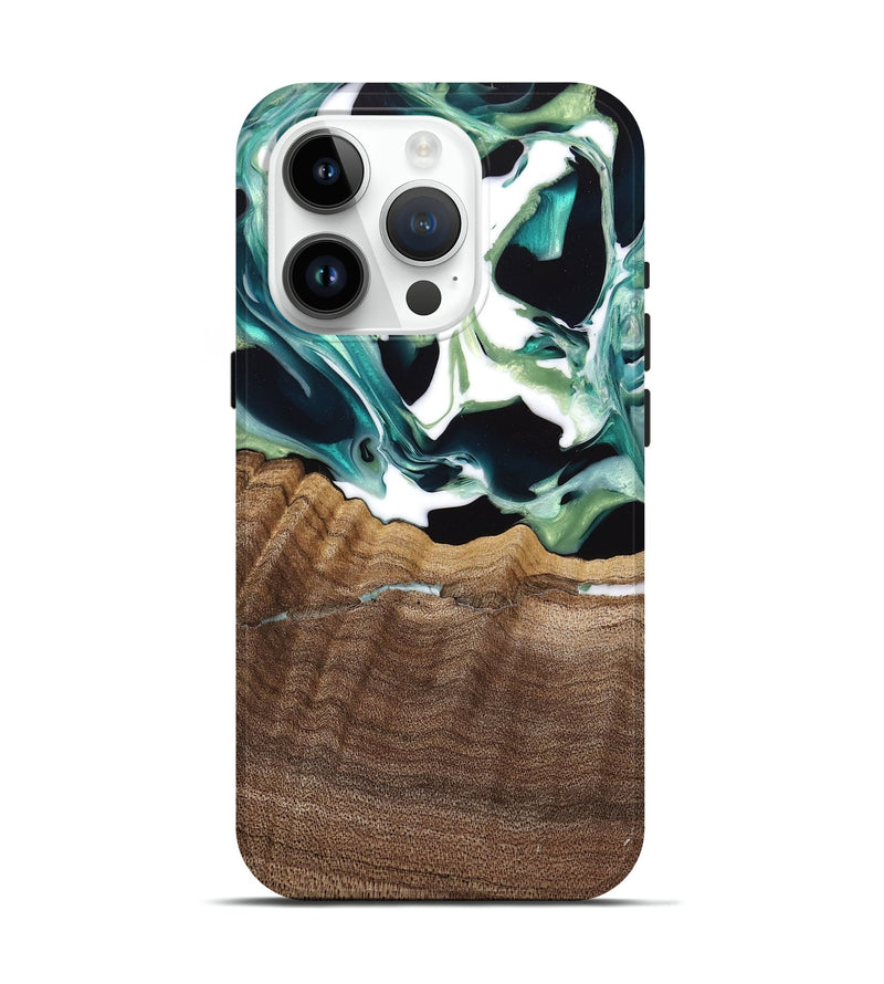 iPhone 15 Pro Wood Live Edge Phone Case - Lyman (Green, 741933)