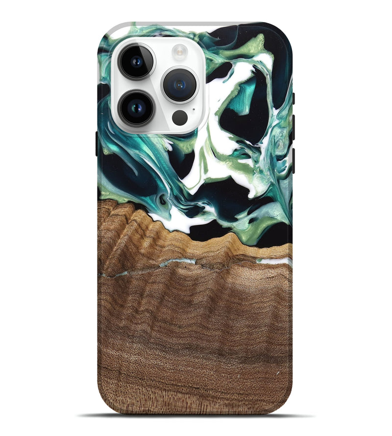 iPhone 15 Pro Max Wood Live Edge Phone Case - Lyman (Green, 741933)