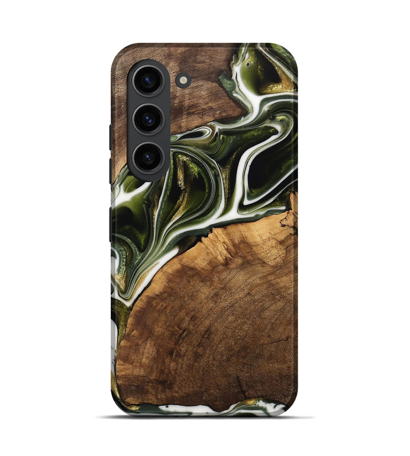 Galaxy S23 Wood Live Edge Phone Case - Leigha (Black & White, 741935)