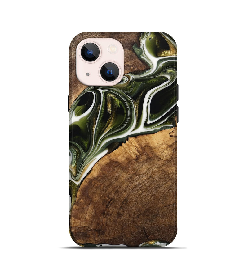 iPhone 13 mini Wood Live Edge Phone Case - Leigha (Black & White, 741935)