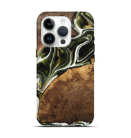 iPhone 15 Pro Wood Live Edge Phone Case - Leigha (Black & White, 741935)