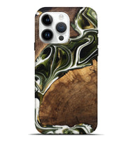 iPhone 15 Pro Max Wood Live Edge Phone Case - Leigha (Black & White, 741935)