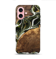 iPhone 16 Wood Live Edge Phone Case - Leigha (Black & White, 741935)