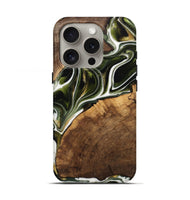 iPhone 16 Pro Wood Live Edge Phone Case - Leigha (Black & White, 741935)