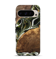 Pixel 9 Pro Wood Live Edge Phone Case - Leigha (Black & White, 741935)