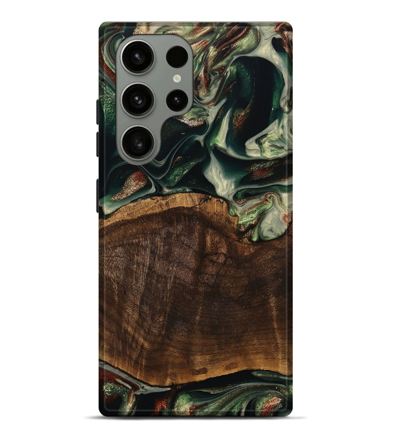 Galaxy S23 Ultra Wood Live Edge Phone Case - Cacilie (Green, 741936)