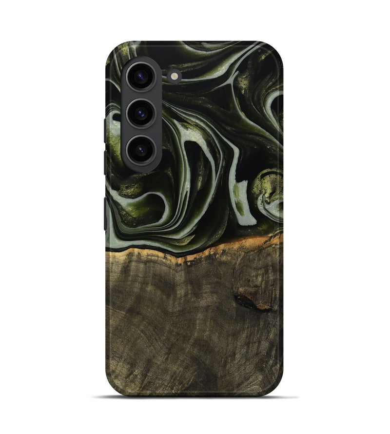 Galaxy S23 Wood Live Edge Phone Case - Tonye (Green, 741937)