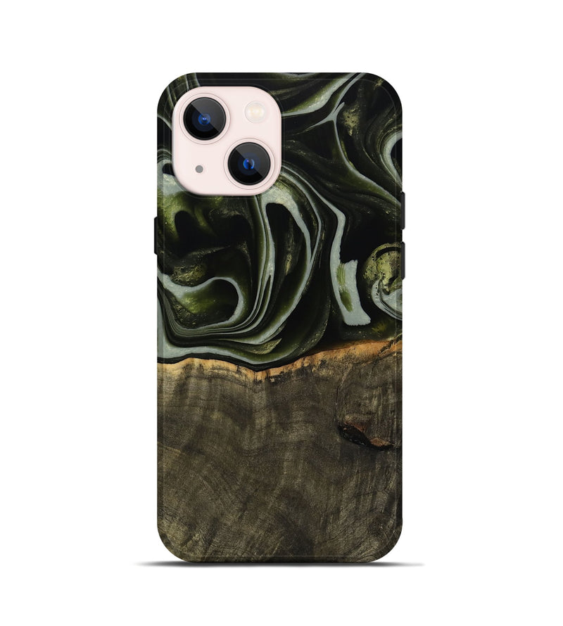 iPhone 13 mini Wood Live Edge Phone Case - Tonye (Green, 741937)