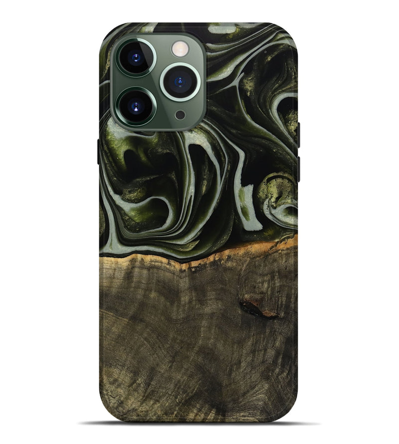 iPhone 13 Pro Max Wood Live Edge Phone Case - Tonye (Green, 741937)